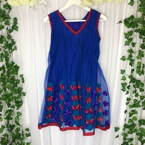 💜mesh overlay embroidered dress💜